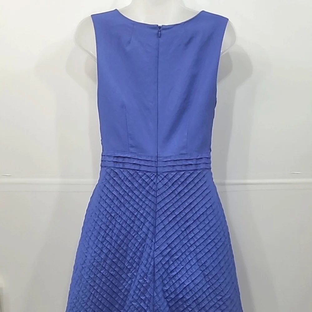 J. Crew Chevron Dress Pleated A Line Plunging V-Neck Sleeveless Above Knee Sz 6